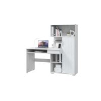 Стол компьютерный Бэйсик УНИ Ясень Анкор / Белый снег софт