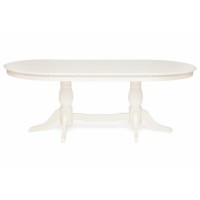 Стол обеденный LORENZO (Лоренцо) дерево гевея/мдф, 160+46x107x76 cm, pure white